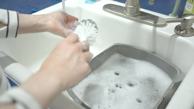 Cleaning and setting up breast pump.