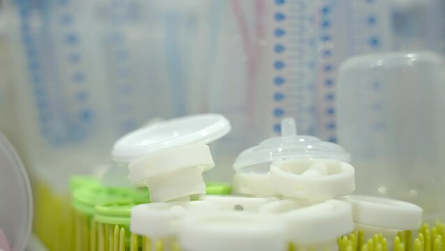 Cleaning and setting up breast pump.