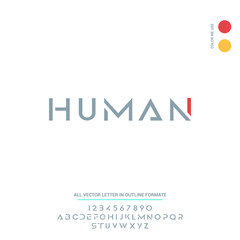 modern and minimal design Letters and numbers for logo and headline design. Isolated on white background