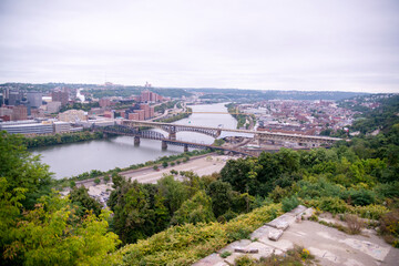 A landscape of Pittsburgh at Monongahela Incline, Pittsburgh - obrazy, fototapety, plakaty