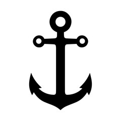 Anchor icon black white vector illustration