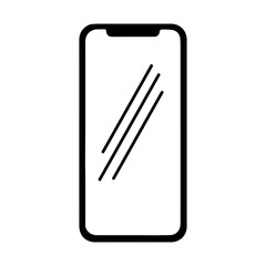 iPhone icon black white vector illustration
