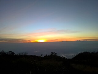 Early morning looking over beautiful golden sunrise Premium Photo
