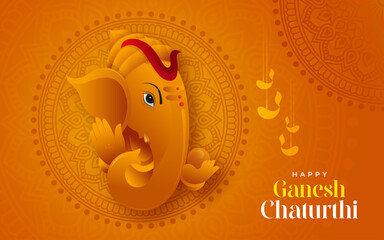 Obraz premium Happy Ganesh Chaturthi Festival Celebration Greeting Background Template