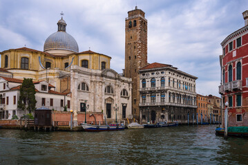 Fototapeta na wymiar Venetian buildings and channels, Venice, Italy