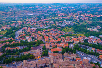 A view on modern part of San Marino from old town