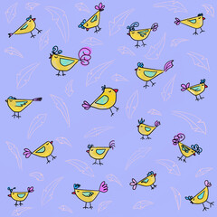 Obraz premium multicolor abstract birds baby pattern