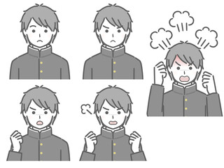 怒る表情の強弱　男子学生