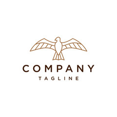 Bird line art logo vector icon design template