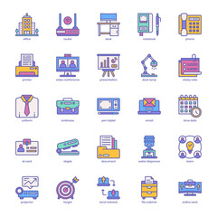 Coworking Space icon pack for your website design, logo, app, UI. Coworking Space icon outline design. Vector graphics illustration and editable stroke.