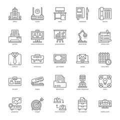 Coworking Space icon pack for your website design, logo, app, UI. Coworking Space icon outline design. Vector graphics illustration and editable stroke.