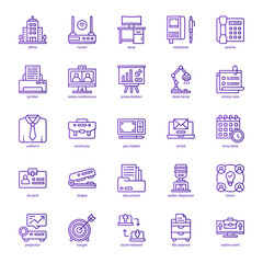 Coworking Space icon pack for your website design, logo, app, UI. Coworking Space icon basic line gradient design. Vector graphics illustration and editable stroke.