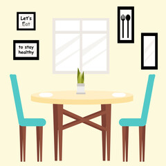 Minimalist dining room illustration