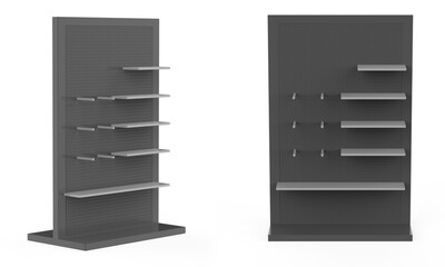 Display stand, retail display stand for product , display stands isolated on white background. 3d illustration