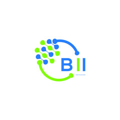 BII logo design initial creative letter logo.BII unique letter logo design.
BII vector logo simple, elegant and luxurious,technology logo shape.  