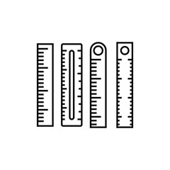 Simple various rectangle ruler outline vector black color illustration isolated.Ruler icon.