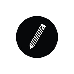 Pencil illustration vector circle background black color isolated. Pencil concept vector