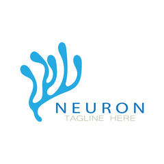 Neuron logo or nerve cell logo design,molecule logo illustration template icon with vector concept
