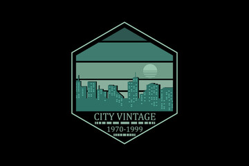 City vintage retro landscape design