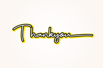 Thank you calligraphy text sticker template