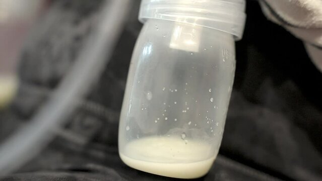 Mothers milk being pumped 