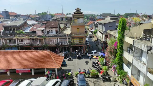 Denpasar city atmosphere from the Badung Market building.