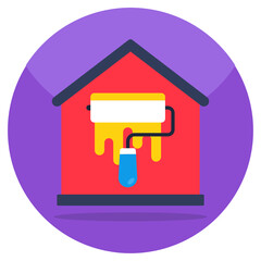 A colored design icon of home painting