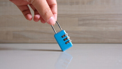 padlock on computer keyboard for concept data lock security.