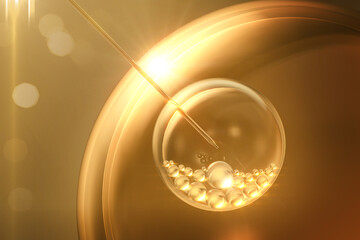 Cosmetic Essence oil Liquid drop background, 3d rendering.