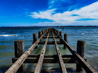 wooden pier on the sea