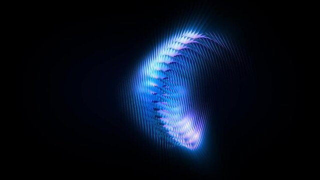 Abstract background 3D animation shiny futuristic object made of geometric elements transforms and rotates in space loop. Great for scientific, technological, industrial, futuristic, luxury, sci-fi il