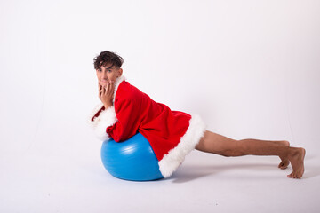 Santa Claus. Sport, vacation and healthy lifestyle.