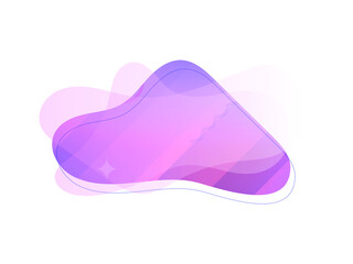 Vector purple abstract flowing shape, isolated banner for website or background. Liquid design element.