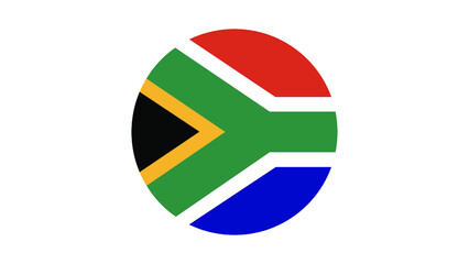 South Africa flag circle, vector image and icon