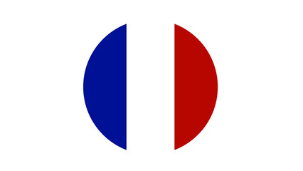 France flag circle, vector image and icon