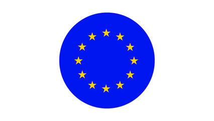 European Union flag circle, Vector image and icon