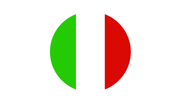 Italy flag circle, vector image and icon
