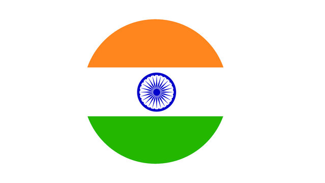 India flag circle, vector image and icon