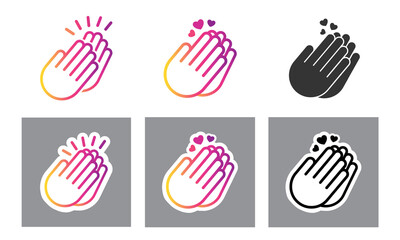 Thanks for your help, symbol, sticker template.  Clapping hands, icon. Social media concept.