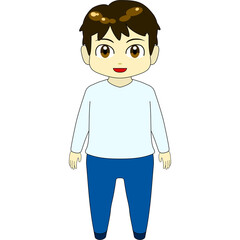 ちびキャラのイラスト（男・正面）
