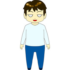ちびキャラのイラスト（男・正面）