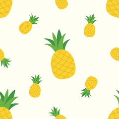Pineapple vector seamless pattern background