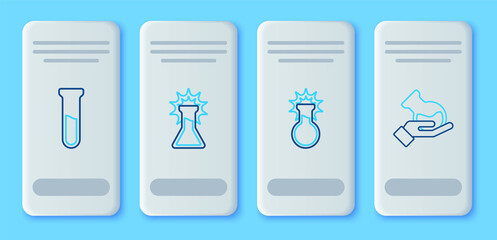 Set line Test tube and flask, and icon. Vector