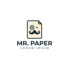Mr. Paper logo design template
