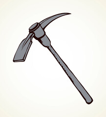 Pick axe icon. Vector drawing sign
