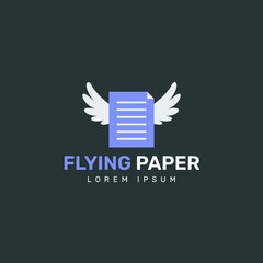 Flying paper logo design template