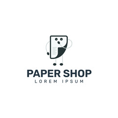 Paper shop logo design template