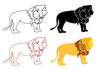 ライオンのシルエットイラスト