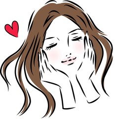 恋愛中の女性　ウキウキする女性