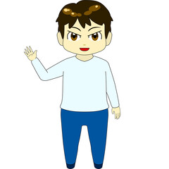 ちびキャラのイラスト（男・正面）